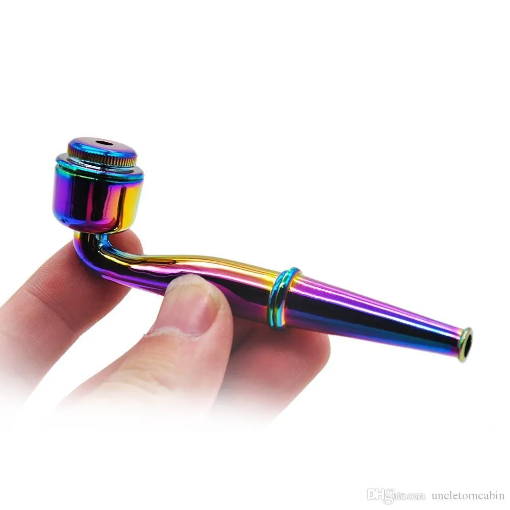 TOPPUFF Metal Smoking Pipe Zinc Alloy Smoking Herb Pipe 95MM Metal Bowl Pipe Detachable Smoking Hand Spoon Pipes Fit Dry