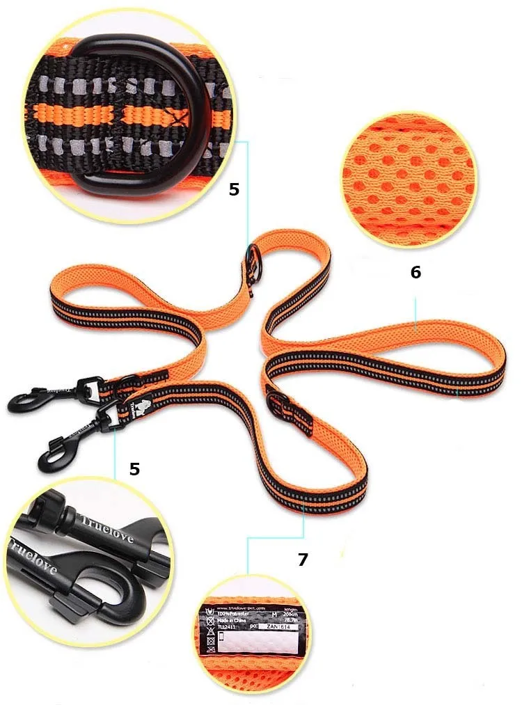 Truelove 7 In 1 Multi-Function Adjustable Dog Lead Hand Free Pet Training Leash Reflective Multi-Purpose Dog Leash Walk 2 Dogs (16)
