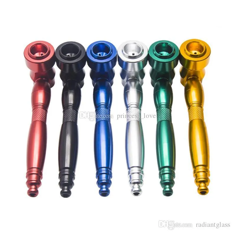 Metal smoking pipe Portable hookah glass Filter streamline 4 parts Aluminum alloy Tobacco Smoke Pipes Accessories