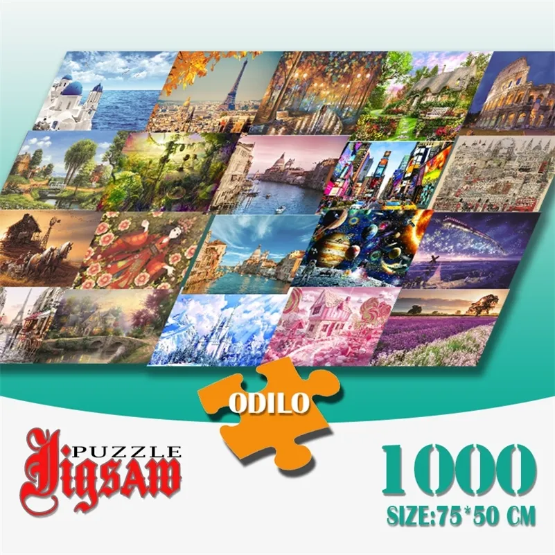 Puzzle 3D Puzzle 1000 sztuk Papier Zabawki Zabawki Edukacyjne dla Chilren Puzzle Dla Dorosłych Dekoracje Sublimacja Puste Blanks 201218