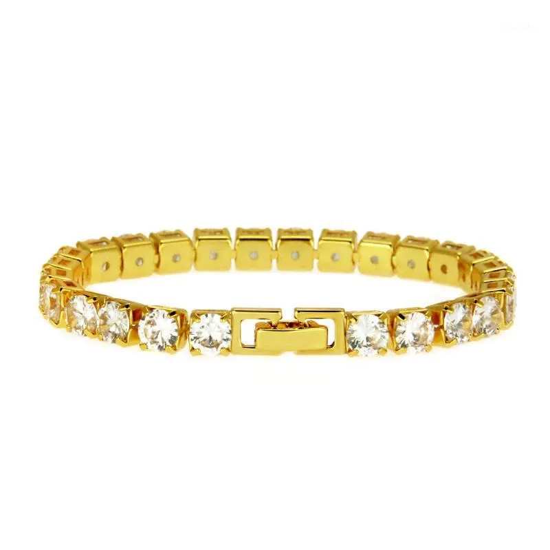 Tennis Micro-Mosaic Zircon Bracelet Couple Simple Fine Jewelry Fashion Men Women Gold Silver Bracelets1