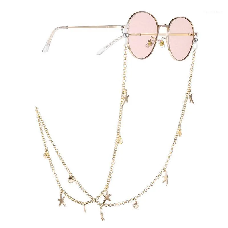 Sonnenbrille Mode Trend Frauen Gold Brillenketten Wilde Lese Perlen Gläser Kette Brillen Kabelhalter Hals Strap Seil Yl51