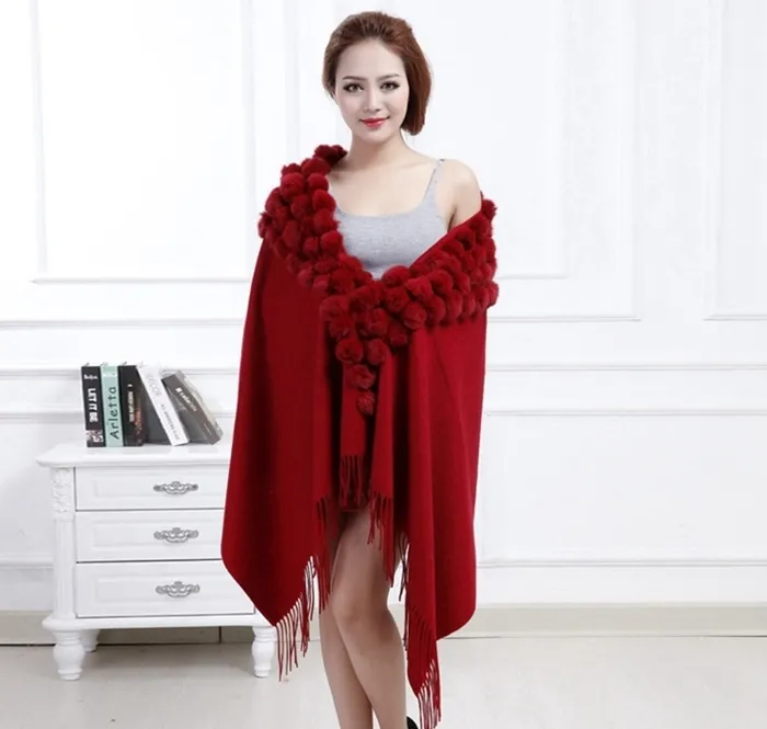 winter scarf women real fur shawls (23)