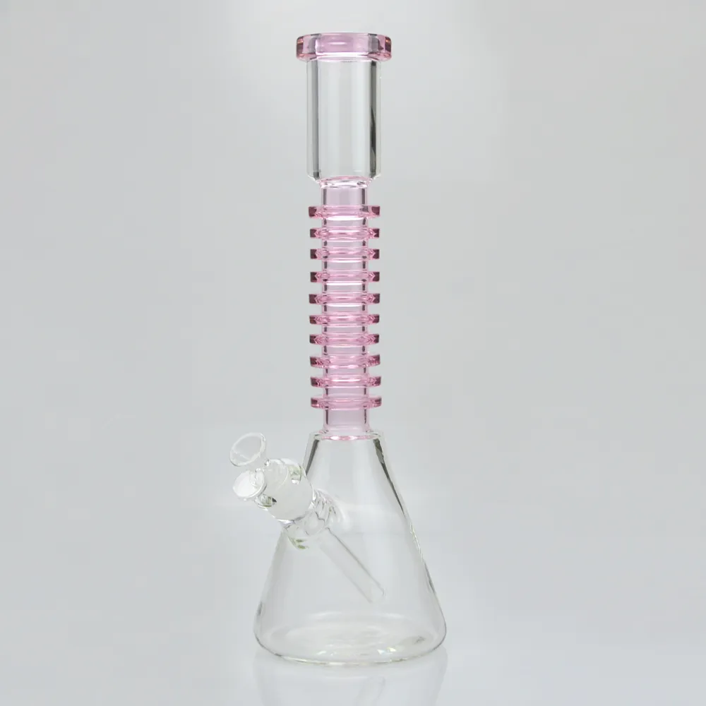 16.5 "Enorme vetro Bong narghilè tubo d'acqua 7mm spessa tabacco becher Bongs Olio da fumo DAB STRS Recycler Bobbler Tubi con ciotola da 14 mm