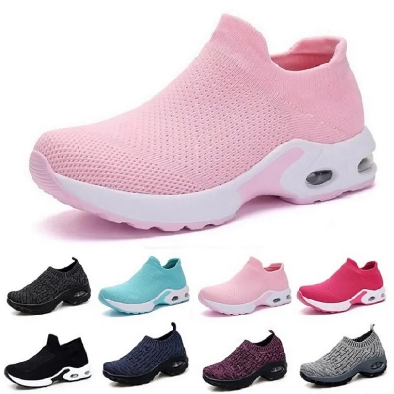 Style586 Moda Erkekler Koşu Ayakkabıları Beyaz Siyah Pembe Laceless Nefes Rahat Erkek Eğitmenler Tuval Ayakkabı Spor Sneakers Koşucular 35-42