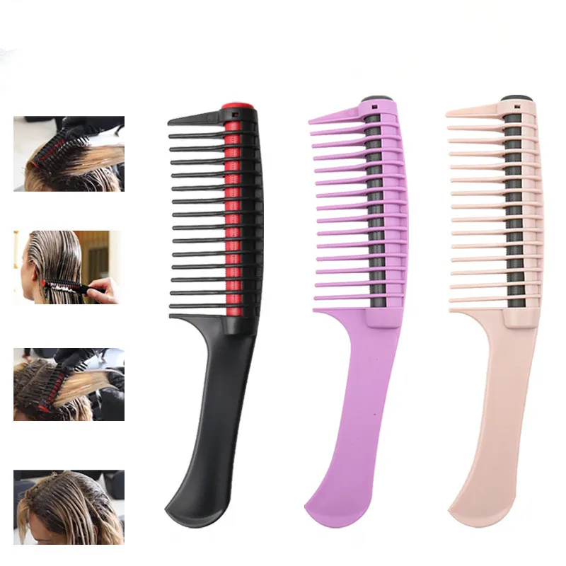 Professional Anti Splicing Detangling Roller Comb Integrated Roller Hair Comb Professional Salon Barber Hair Dyeing Hair Daily Care Comb