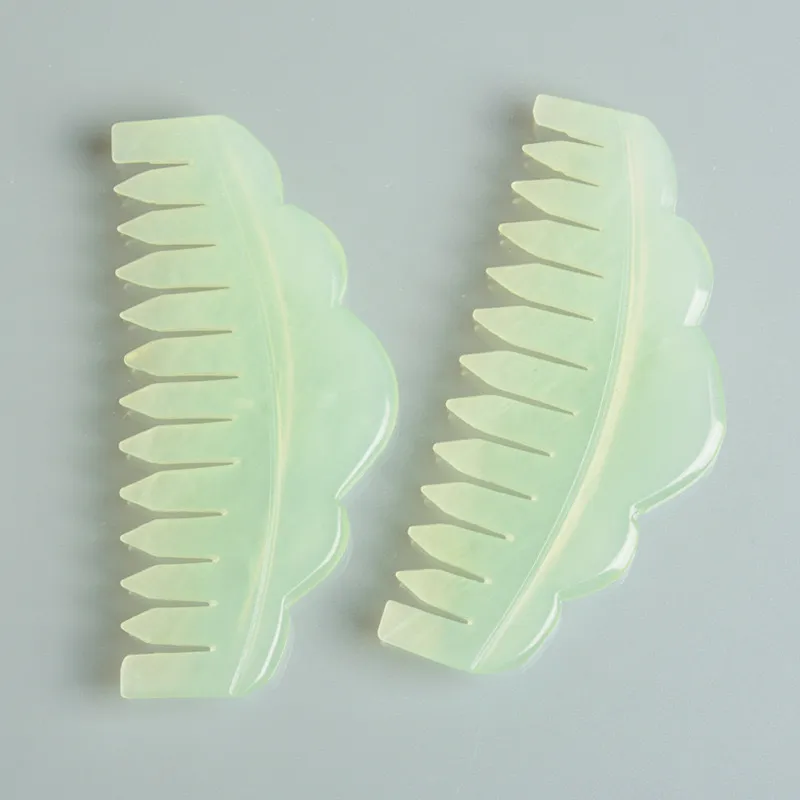 Głowy Masażer Grzebień Natural Green Jade Combs Head Hair Massage Narzędzia Skrobak Płyty Uroda Narzędzia