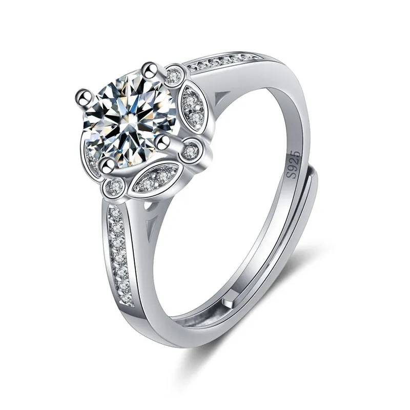 Em estoque artesanal de alta qualidade prata banhado a anéis de cobre ajustáveis ​​anel de diamante moçambicano