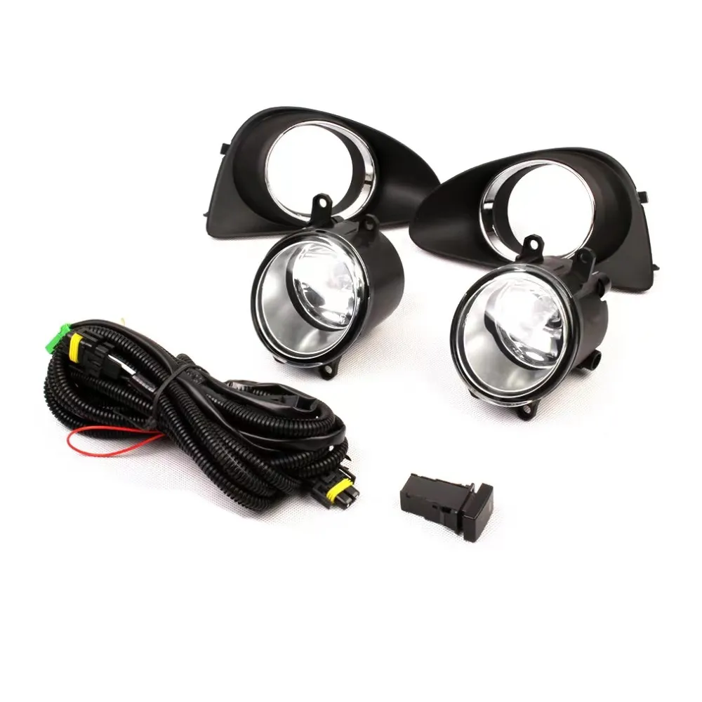 Car Fog Lamp Assembly With Cover Case for Toyota Yaris L/Hatchback 2012 2013 2014, 4300K Halogen Blub + Frame + Harness + Switch