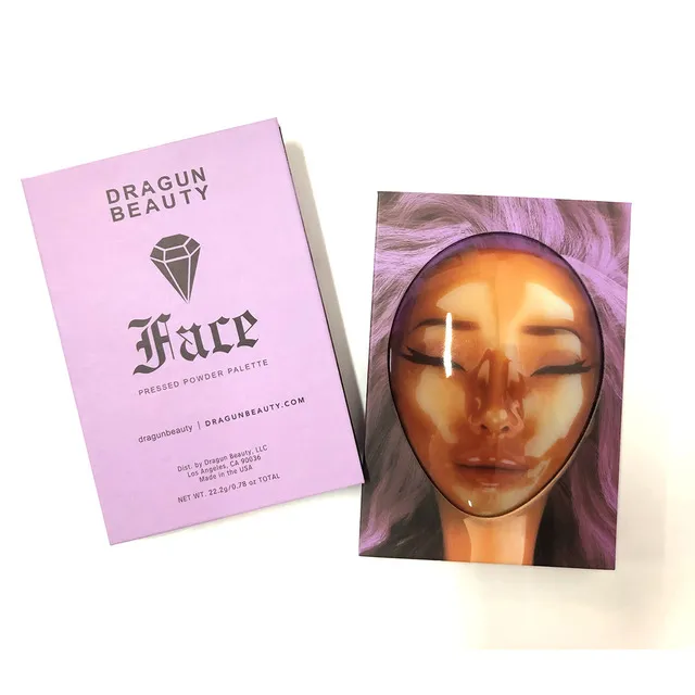 2021 Brand New Dragun Beauty Face Pressed Powder Palette Contour Blush Highlight Makeup High Pigmentation Kosmetiska paletter Gratis frakt