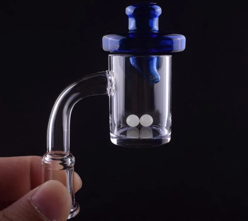 Set Quartz Banger + Carb Cap + Quartz Terp Pearl OD 25mm Quartz Banger Nail 10mm 14mm 18mm pour conduites d'eau en verre