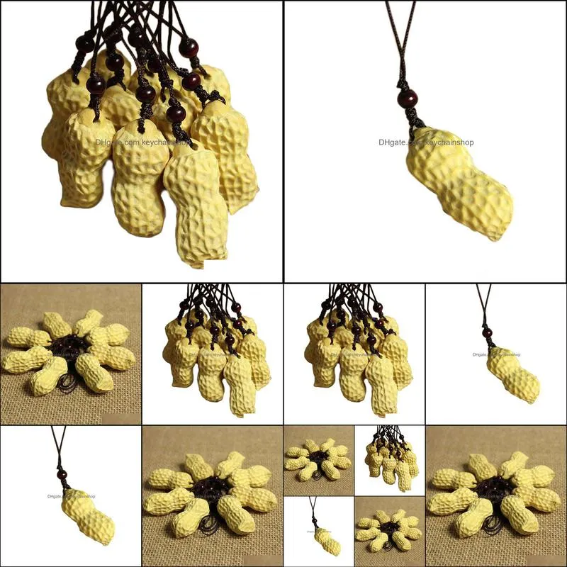 Color Cute Peanut Squishy Slow Rising Vent Phone Strap Squeeze Elasticity Stretch Soft Keychain Fashion Accessories