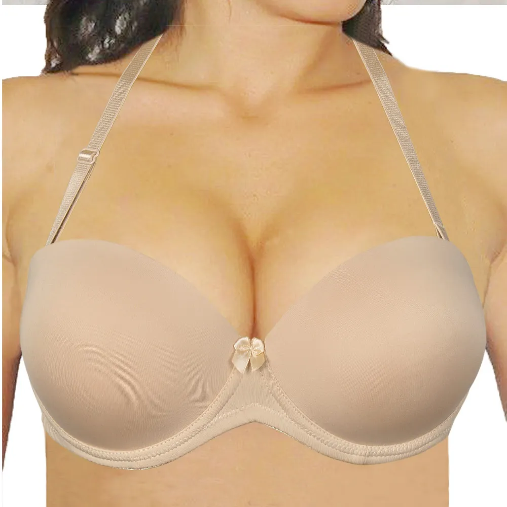 Women Sexy Strapless Bra Invisible Push Up Bras, Plus Size Sexy Strapless  Invisible Push Up Bra for AC Cup Women (flesh color, 5XL)