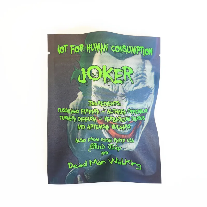 Cookies California Fly Joker Warnung, extra starke Mischung, Verpackungsbeutel, geruchsdichte Beutel, Mylar-Reißverschlusspaket, DHL-frei