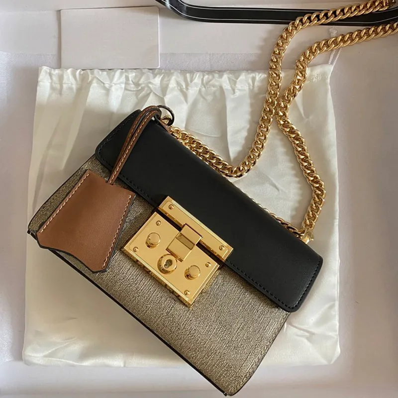 Mini borse a tracolla con catena d'oro da donna a tracolla Lock luxurys desginers Borse da donna borse da esterno in tela borsa da uomo dimensioni: 20x13,5x8,5 cm