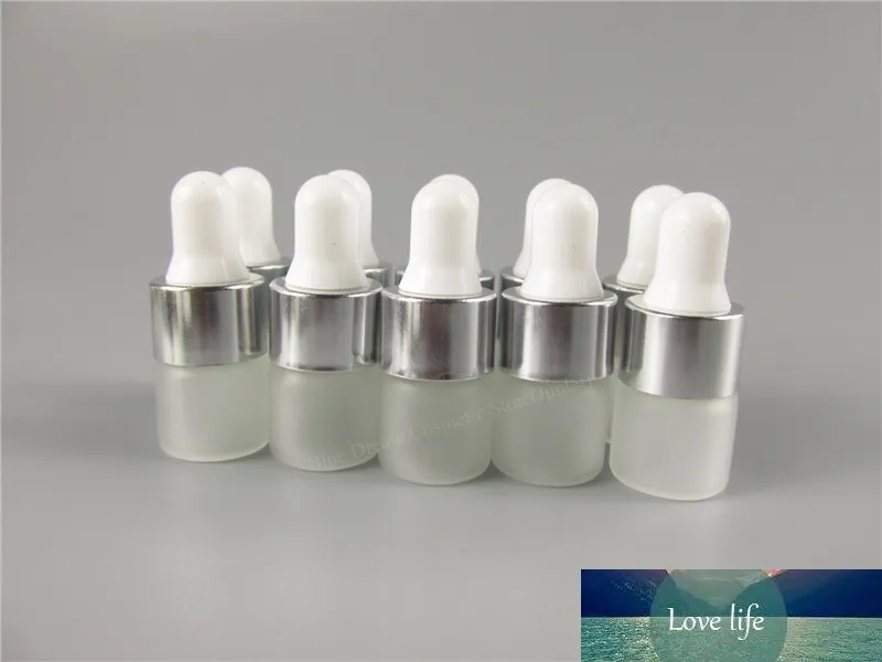 DHL gratuit 500pcs 1ML 2ml 3ml flacons de parfum en verre dépoli bouteilles d'huiles essentielles dans des bouteilles de conteneurs de parfum compte-gouttes rechargeables
