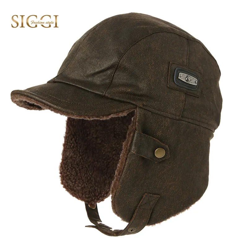 FANCET Invierno Unisex Bomber Hat para hombres Adulto Piloto Aviator Cap Orejeras a prueba de viento Ushanka Impermeable Trapper Hunting Hat 88115 T200106