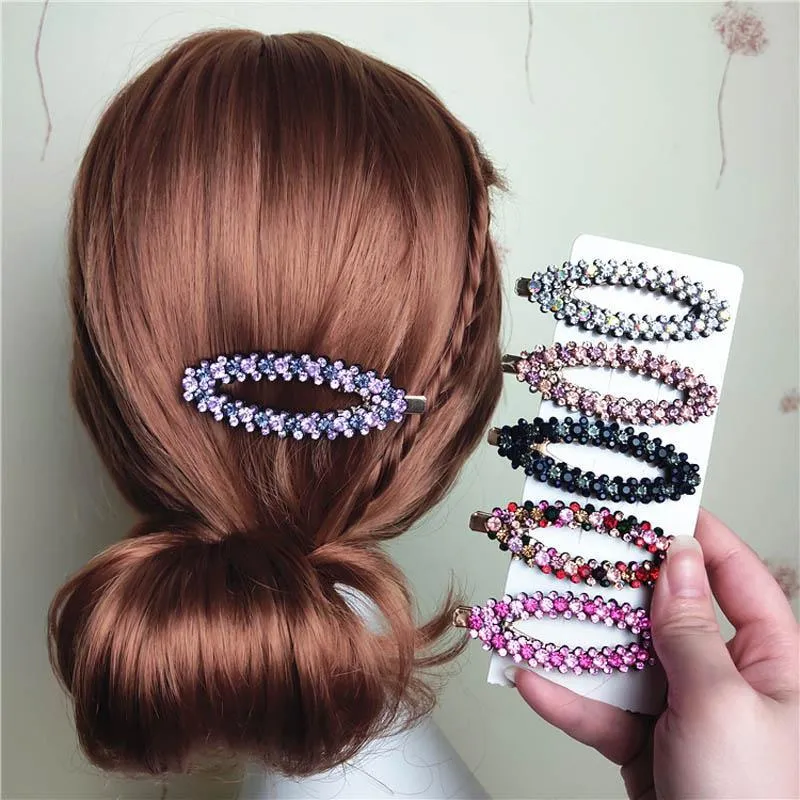 Fashion rhinestone girls hair clips princess designer hair clips kids hair accessories for children BB clips childrens barrettes A7152