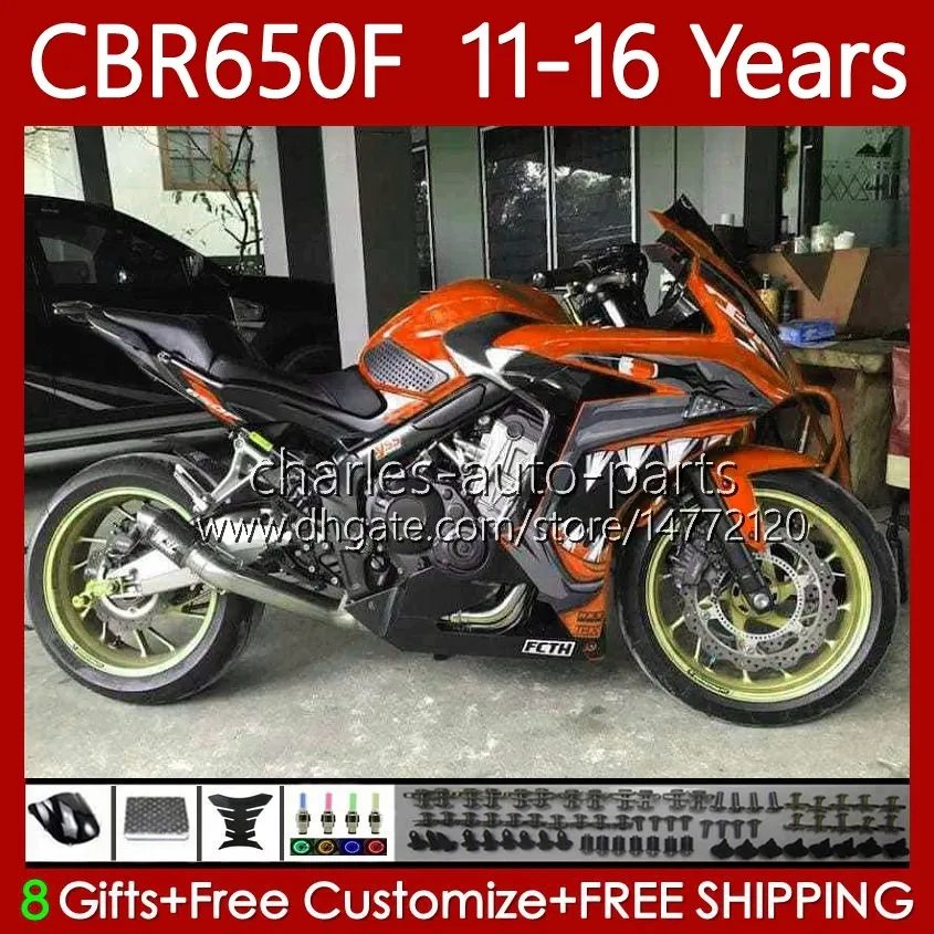 Kit carrosserie requin orange pour HONDA CBR 650F CBR650F 11 12 13 14 15 16 Carénages 73No.92 CBR 650 CBR650 F 2011-2016 650CC CBR-650F CBR-650 2011 2012 2013 2014 2015 2016 Carrosserie