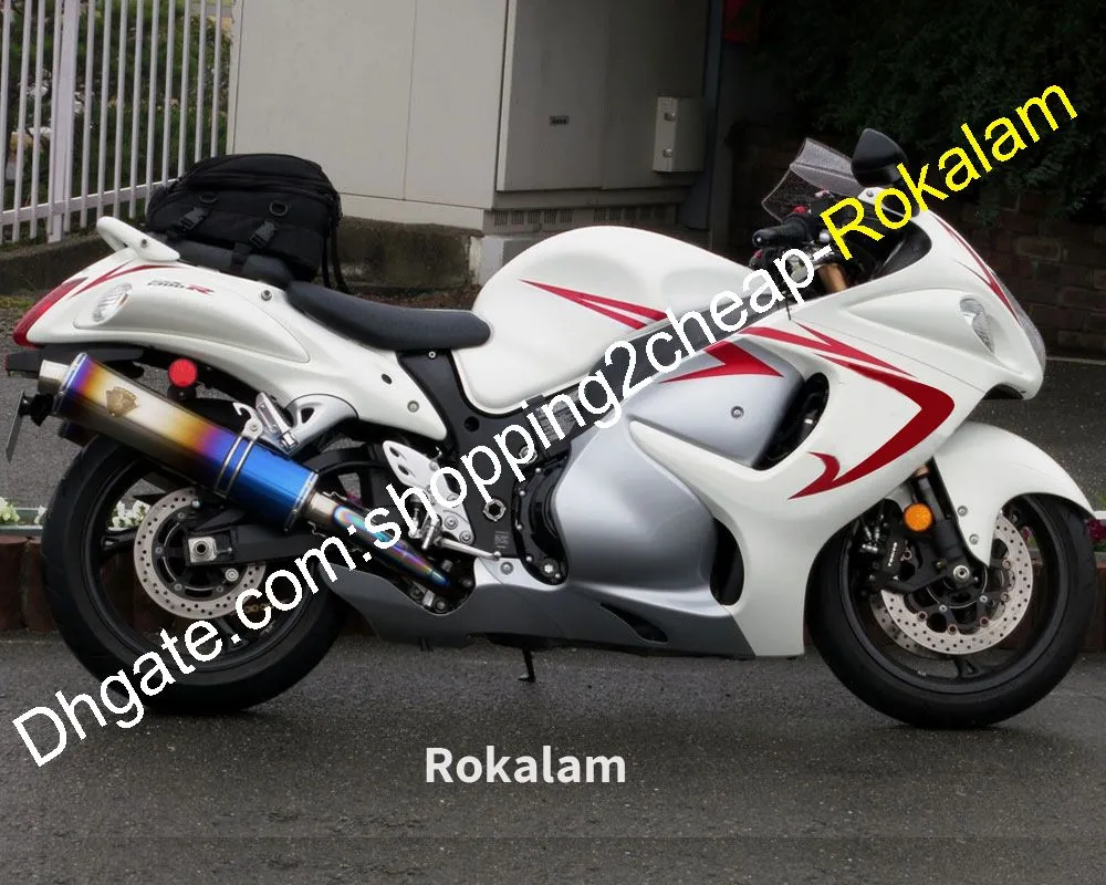 GSXR1300 Fairings Kit för SUZUKI GSX-1300R Hayabusa GSX1300R 2008 ~ 2014 2015 2016 Motorcykel karosseri White Fairing Set (formsprutning)