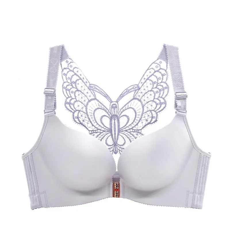Plus Size Sexy Push Up Bra Front Closure Butterfly Brassiere