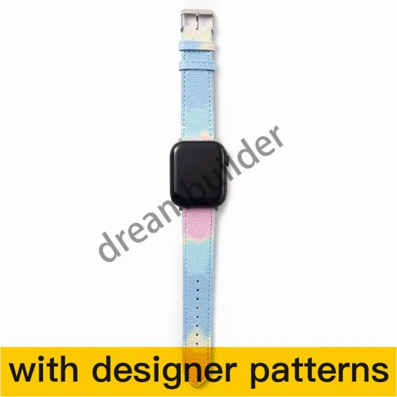 L fashion Watchbands for iPhone Watch Band 42mm 38mm 40mm 44mm iwatch 3 4 5 bands Leather Strap Bracelet Stripes drop shipping