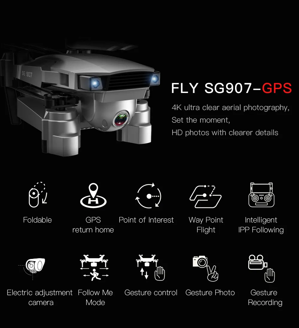 【特別訳あり特価】 SG907 HDカメラ付き) 1080P / GPSドローン(4K - ホビーラジコン