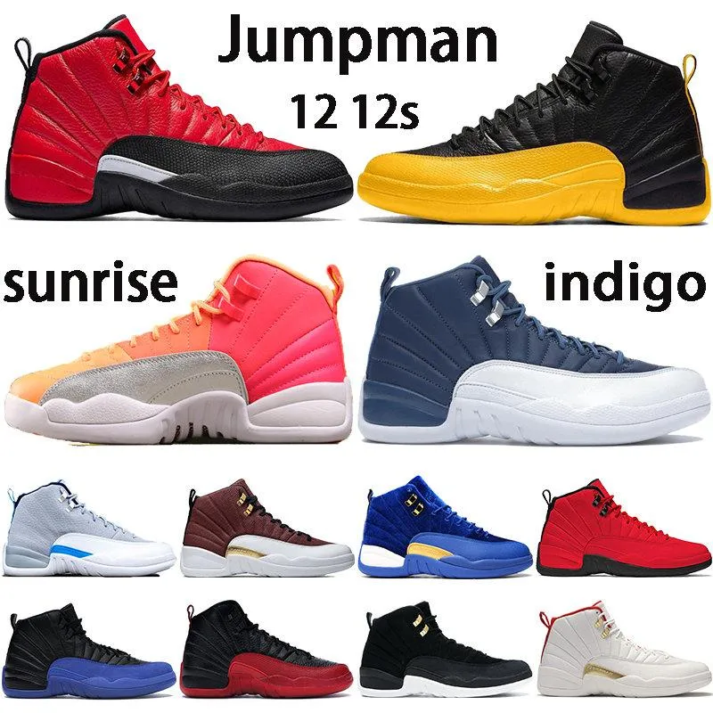 12 12s Basketballschuhe University Gold Game Royal Blue Reverse Taxi Dunkelgrau Herren The Master Flu Game FIBA Sneakers