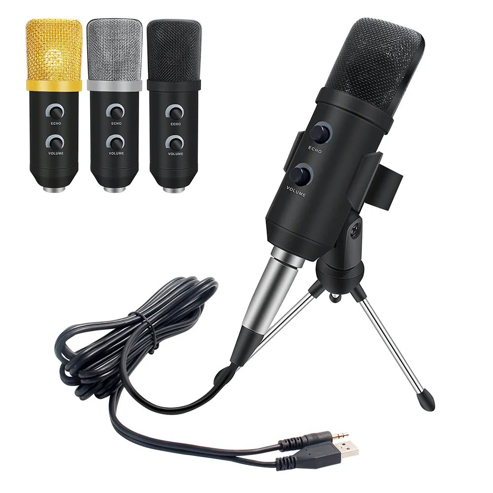 MK -F100TL USB Condenser Microphone Zestaw Mikrofon Nagrywanie Z Stojakiem Studio Mikrofon PC dla Podcast Karaoke Laptop Skype