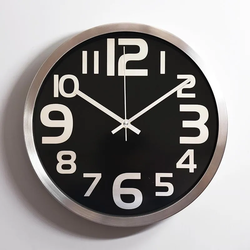 ساعات الحائط ساعة كبيرة الحديثة الساعات الصامتة الفضة الفاخرة المعادن ديكور المنزل نوم غرفة المعيشة الديكور هدية الأفكار