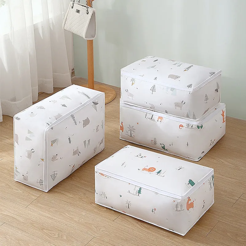 Printed Waterproof Quilt Storage Bag Portable Clothes Bed Linen