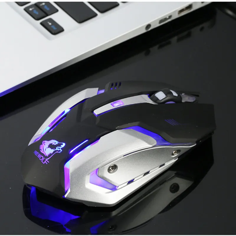 Selling WOLF X7 Wireless Gaming Mouse 7 Colors LED Backlight 2 4GHz Optical Gaming Mice For Windows XP Vista 7 8 10 OSX329Z