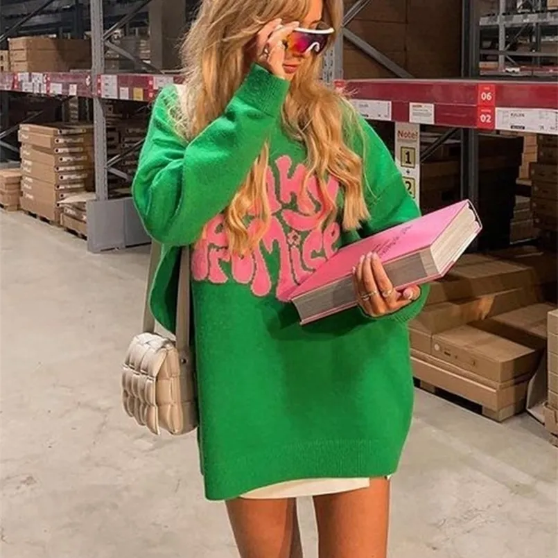 Oversized green sweater dress 2025