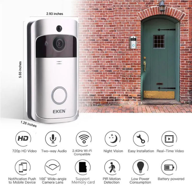 Wireless Video Door Bell Doorbell WiFi Smart Motion Detector 720p HD Smart Home Security Camera Doorbell med tvåvägs Audio1