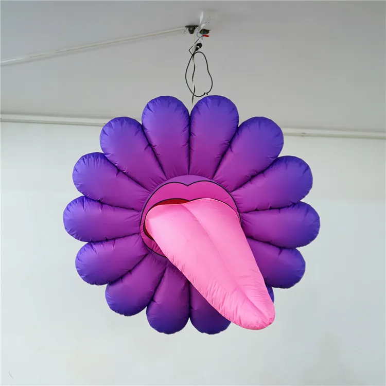 Decoration Inflatable Tongue Flower With Light and Blower For 2020 Wedding Music Party Event Stage Decoration