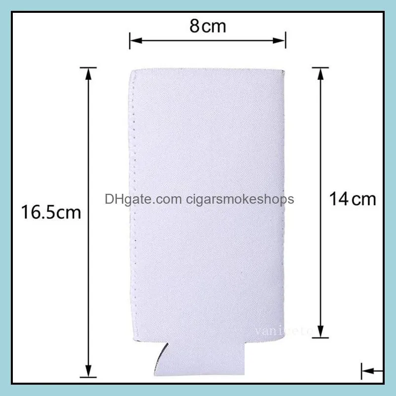 Heatproof Drinkware Handle Sublimation Can Cooler Neoprene Thermal Transfer Blank Covers 8*16.5cm Cup cover T2I52558