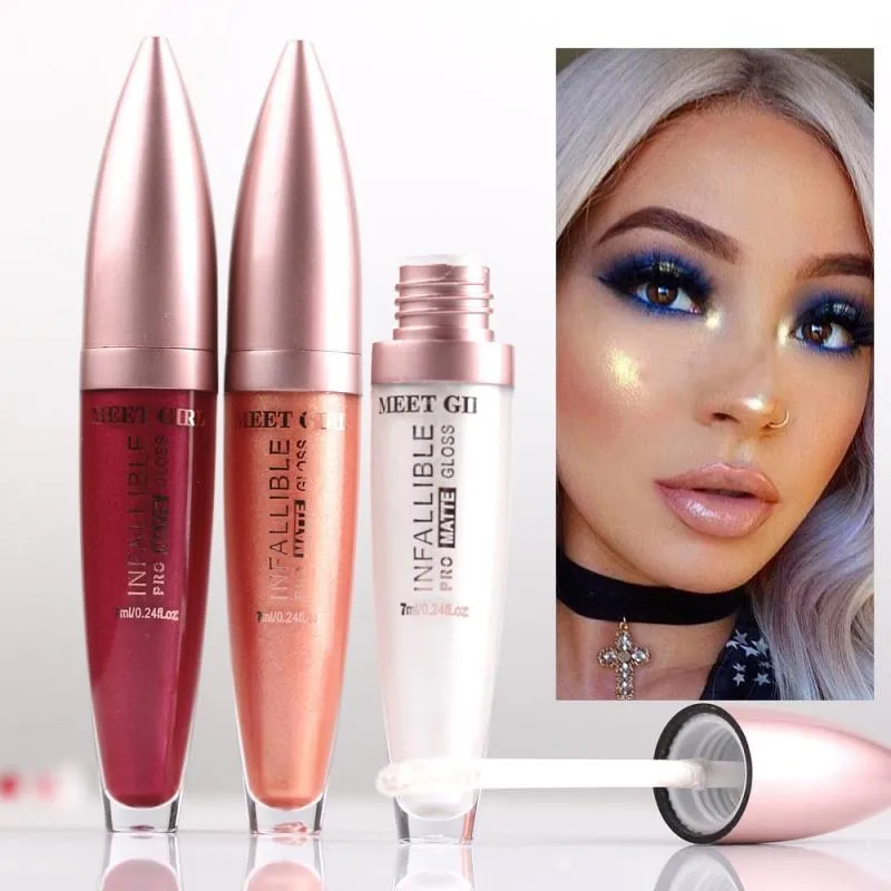 Läppglans 12 färger skiner glitter Vattentät långvarig fuktgivande flytande läppstift Smooth Sexy Lips Maquiagem