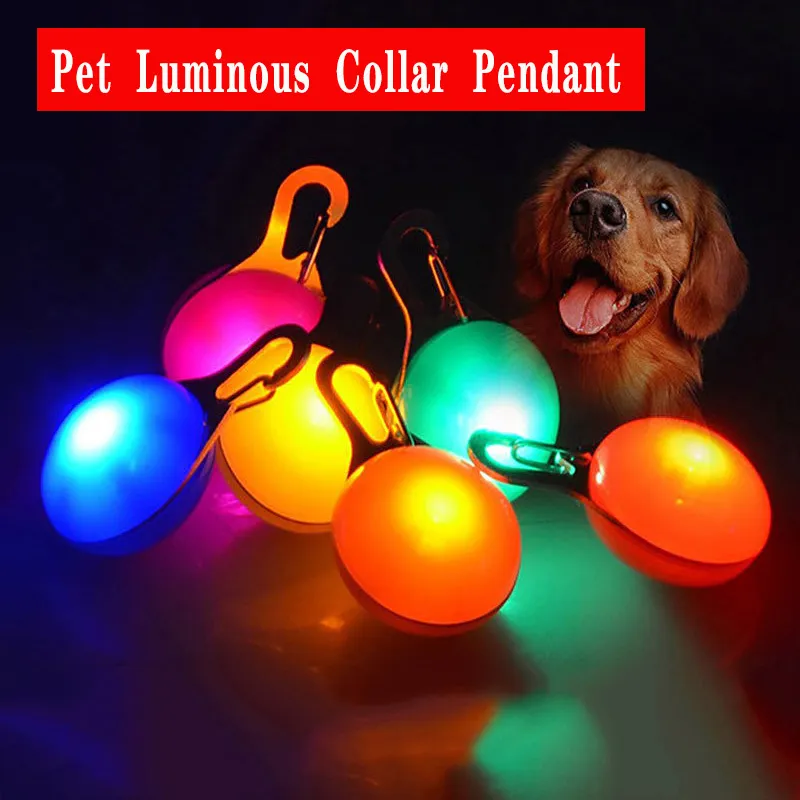 LED Clip-on Pet Safety Light Pet Luminous Pingente Ao Ar Livre Cão de Cão De Segurança Pingente Pet Fontes Atacado