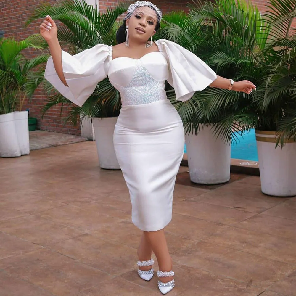Plus Size Sequin Puff Sleeve Bridesmaid Dress With... From Weddingsalon,  $97.39