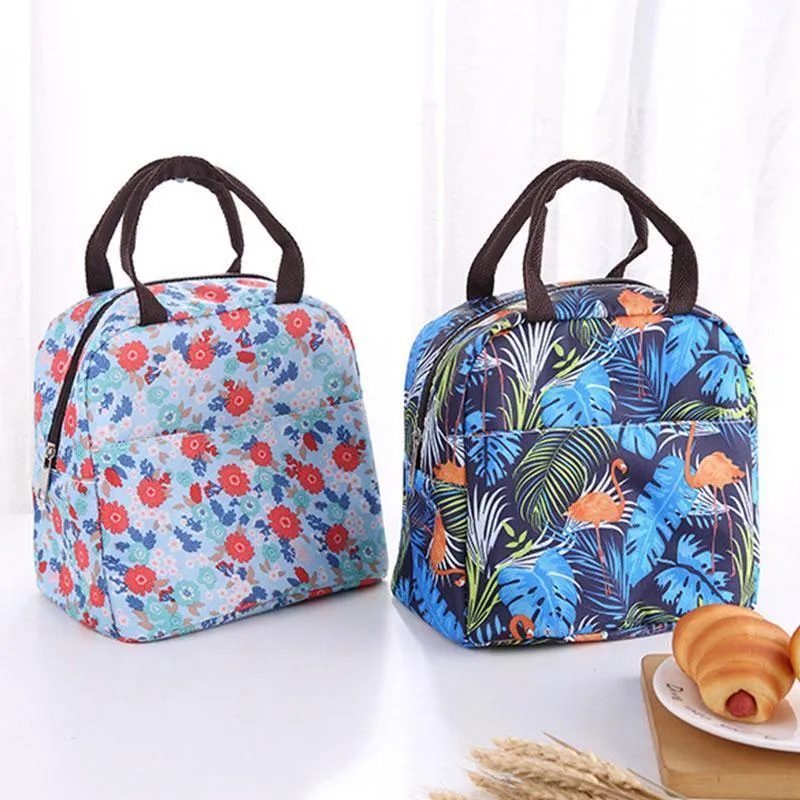 Storage Bags Fashion Flamingo Lunch Bag For Kids Portable Thermal Insulated Breakfast Container Picnic Hiking Women Cooler