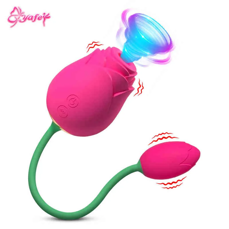 Rose Sex Toys Vibrator voor Dames Tepel Clit Sucker Vacuüm Stimulator Vrouwelijke Liefde Ei Speelgoed Volwassenen Snelle Orgams 0216