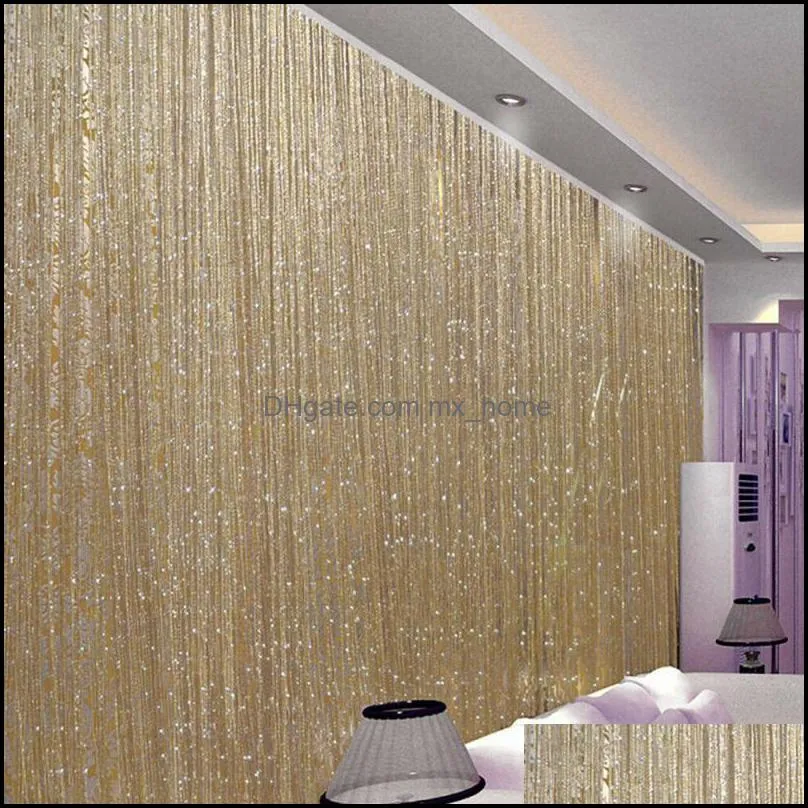 Bedroom Glitter Window Curtains Thread String Tassel Bead Panel Divider Hanging Blinds Vanlance Living Room Curtains