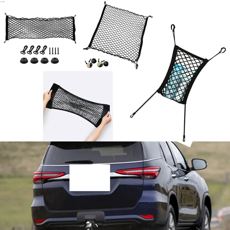 Für Toyota Fortuner Auto Fahrzeug Schwarz Hinten Trunk Cargo Gepäck Organizer Lagerung Nylon Plain Vertikale Sitz Net