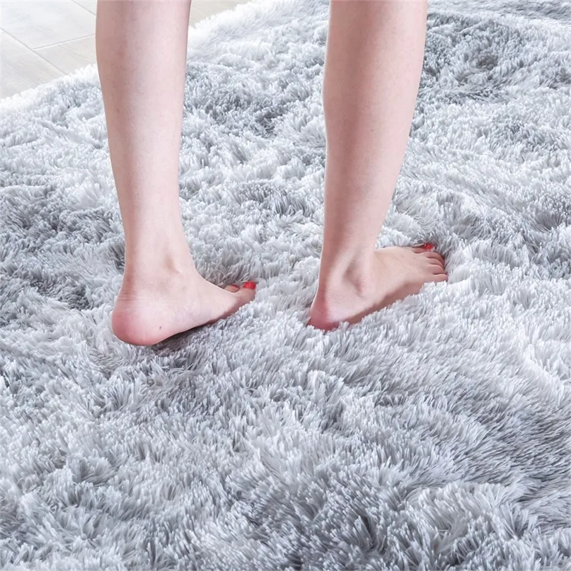 Topfinel Carpets Fluffy Rugs For Living Room Mat Bedroom Bedside Plush Carpet Floor Grey Kids Home Decor Baby Crawling 220301