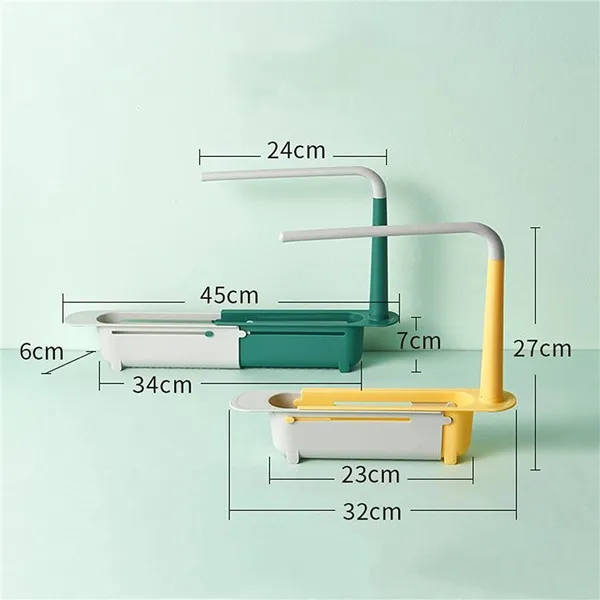 Updated Kitchen Dining Telescopic Adjustable Sink Storage Rack Sponge Soap Holder Expandable Sink Organizer Tools