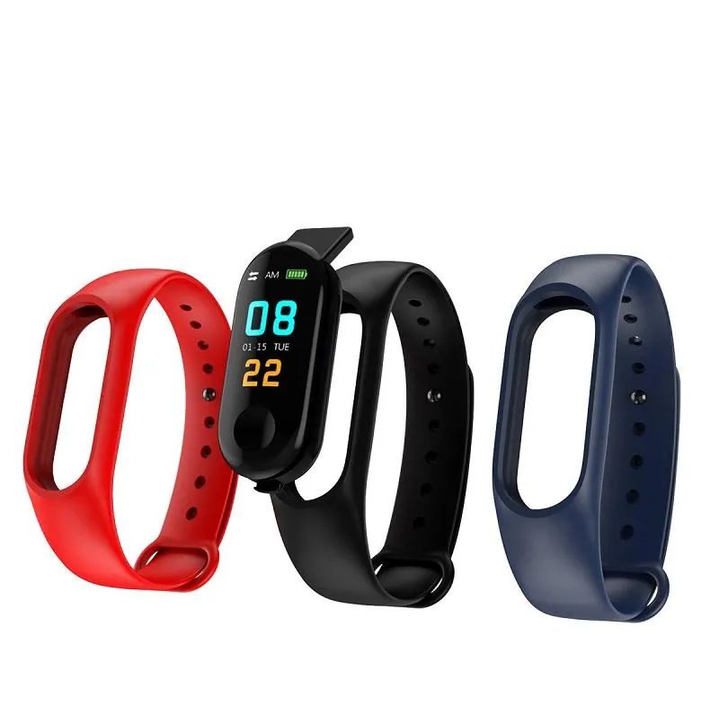 M3 Smart Band Bracelet Écran Couleur Fitness Tracker Podomètre Fréquence Cardiaque Moniteur de Pression Artérielle Sport M3 Plus Bandes Bracelet Haute