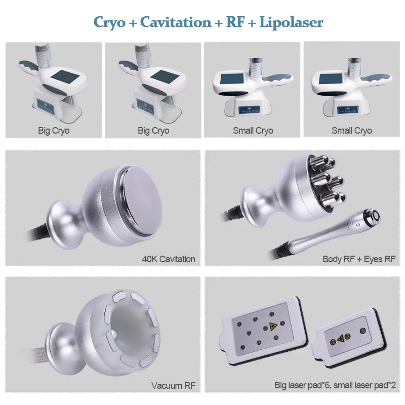 2021 Cryotherapy Cool Body Contouring Cryolipolysis Machine 4 Handles Fat Freeze Lipo Laser Cavitation Smash Adipose Cellulite Removal