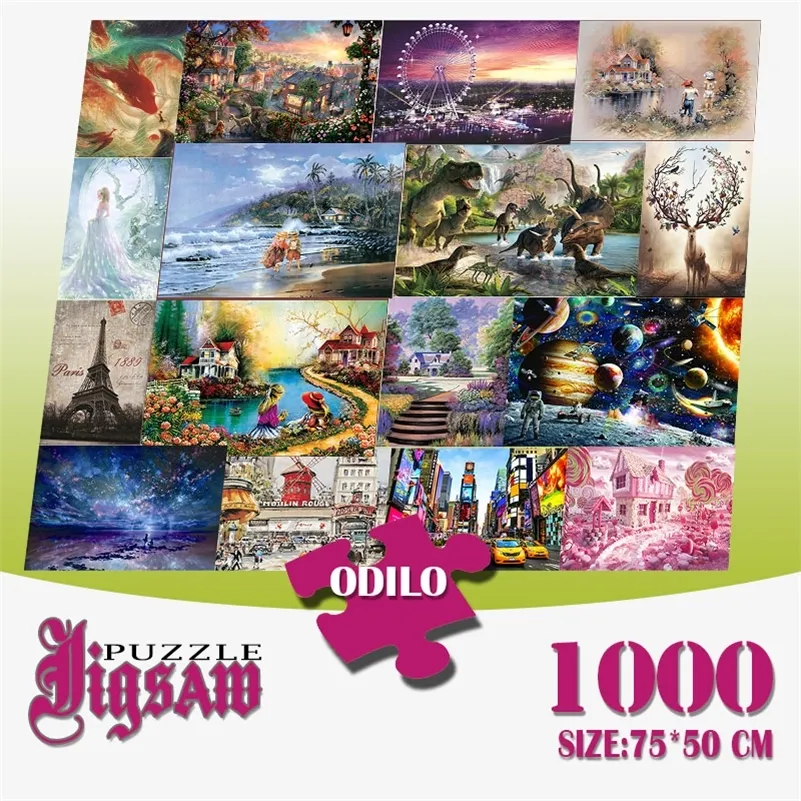 1000 Pièces Papier 3D Jigsaw Puzzles Adultes Jeu Jouets pour Jouets pour Enfants Ennuyeux Jeu De Construction Assemblage Jouets Éducatifs 201218