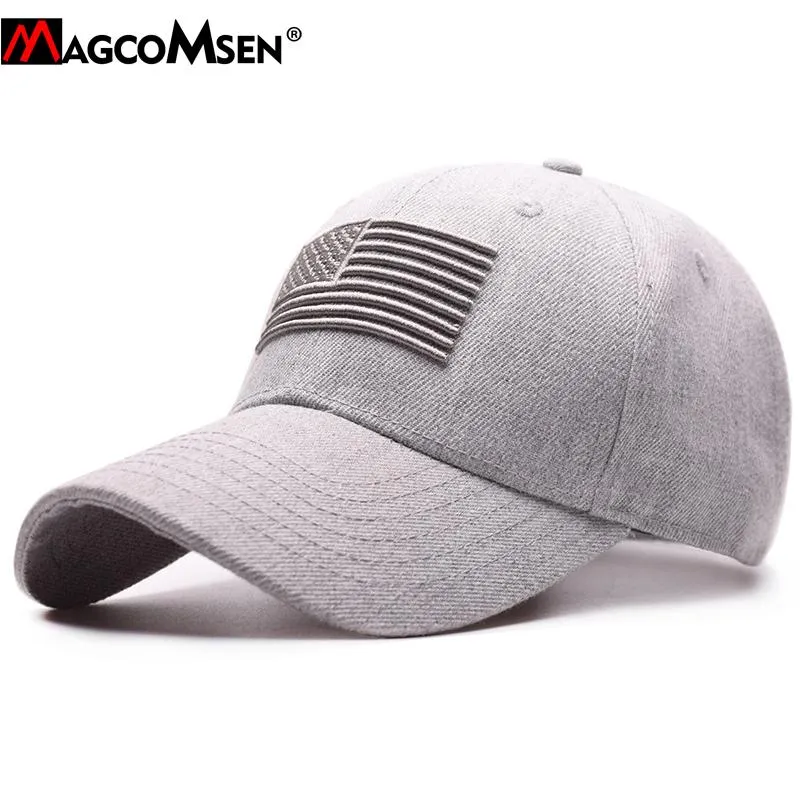 Magcomsen Tactical Baseball Cap Men Summer USA Flag Sun Protective Snapback Cap Casual Golf Baseball Caps Army Hat Men2029