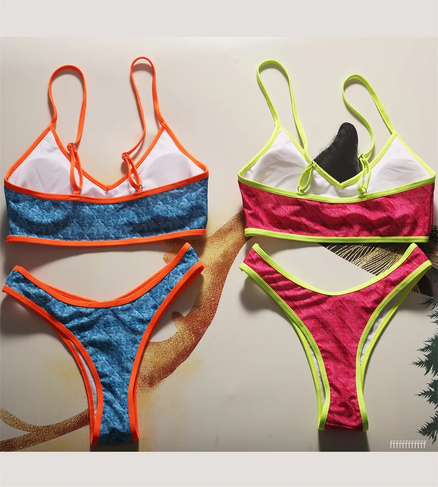 Swim Wear  Swimsuit Bikini Set Women Two-piece Swimwear With Pads Bathing Suits Small Letter Sexy Candy Color232U